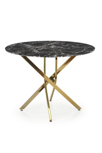 Raymond asztal, fekete márvány lappal, arany lábakkal
