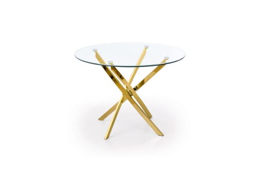 Raymond asztal, üveg lappal, arany vagy króm lábakkal