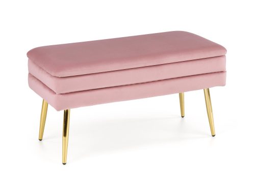 Velva tárolós pad, rózsaszín - arany