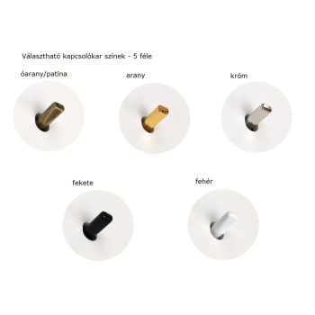   Választható kapcsolótípusok a keretekhez, 5 féle színben